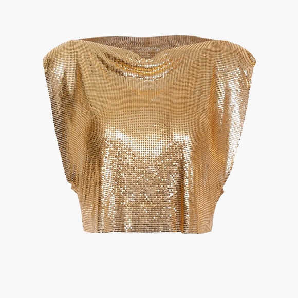 Micas Gold Sequin Women's Top M mc6-14 - Picture 2 of 5